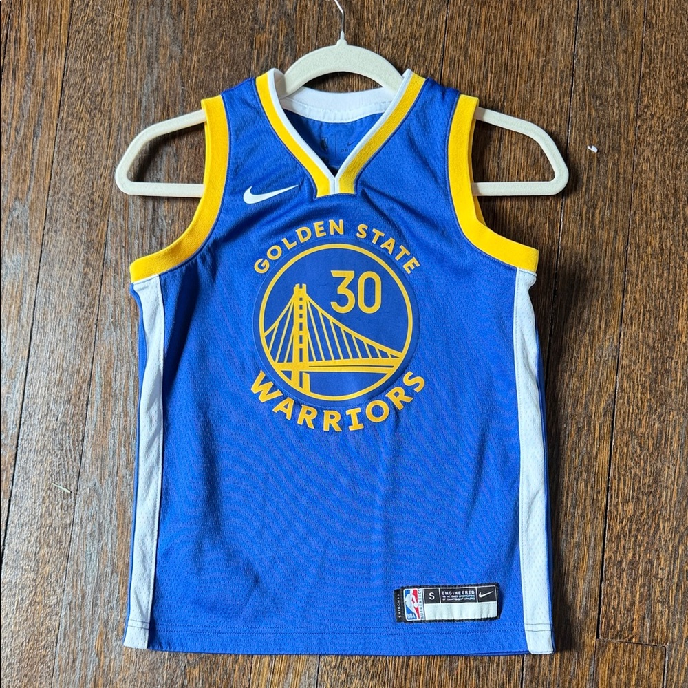 💯 authentic Nike Kids CURRY  Blue and Yellow Warriors Jersey